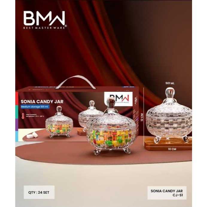 Toples Sonia Candy Jar Crystal Set 2in1 Medium Storage Tempat Penyimpanan Kue Aesthetic