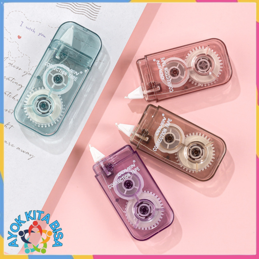 

AKB Correction Tape Smoky Color 3 Meter Students Stationary School Supplies Multiple Color 3M Penghapus Pena Roll Kertas