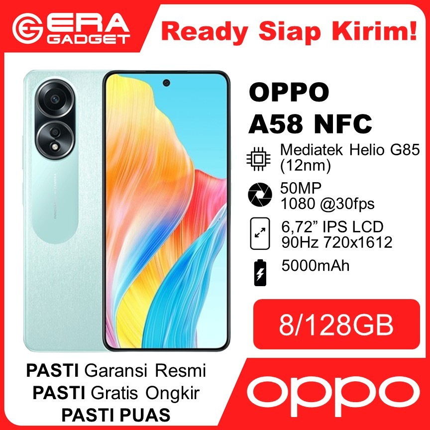 HP OPPO A58 NFC 50MP 8/128 Garansi Resmi OPPO