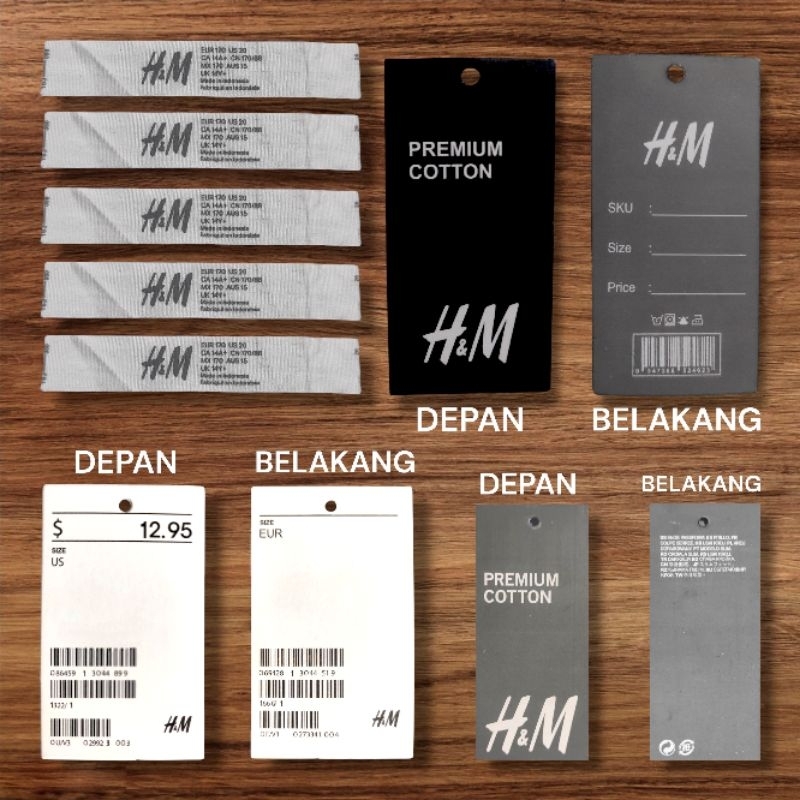 

TAG H&M PREMIUM | HANGTAG | LABEL | MEREK ISI 300 PCS