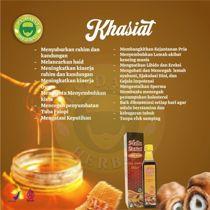 

Madu Zuriat Three in One 350 gr Madu Promil Kesuburan Kandungan Asli Original