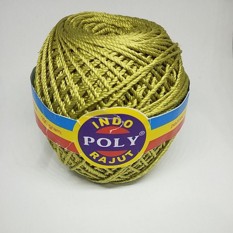 POLY INDO Benang rajut (seri hijau) Poly indo/indo poly/poly kilap/polyindo /indo poly rajut 100gram