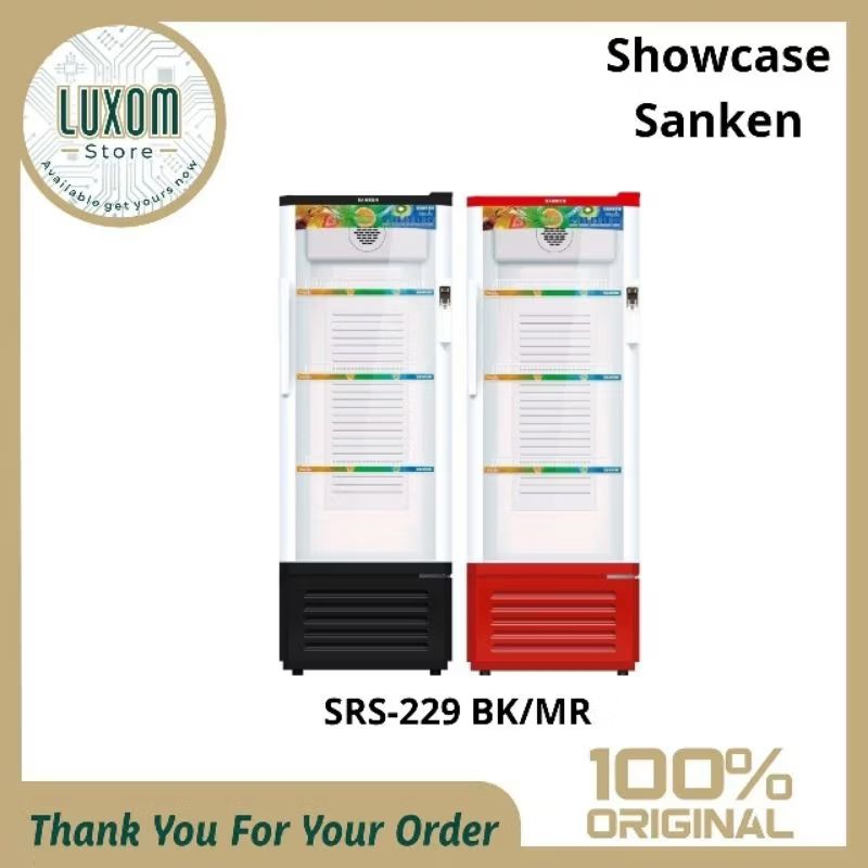 Showcase Sanken SRS-229 BK/MR /Showcase sanken /Showcase/Lemari Pendingin