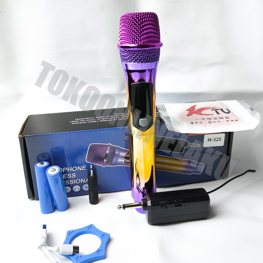 Best Sale Mic Wireless Fleco M32 (Doube Mic) / M-32S (Single Mic) Microphone Karaoke Tanpa Kabel /