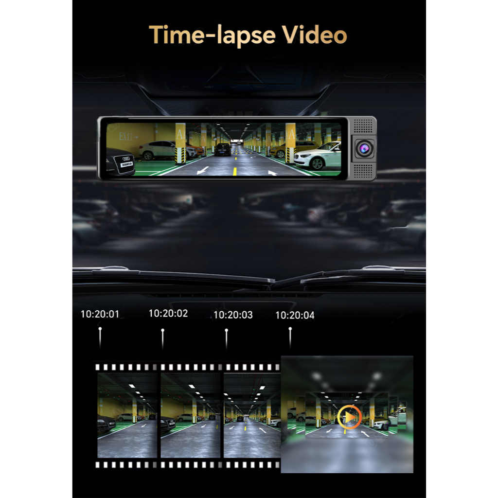 CUCI GUDANG EKLEVA DASHCAM MOBIL MIRROR DASH CAM CAR DVR 11,26 INCH 4K 5GHZ WIFI KACA SPION 3 KAMERA