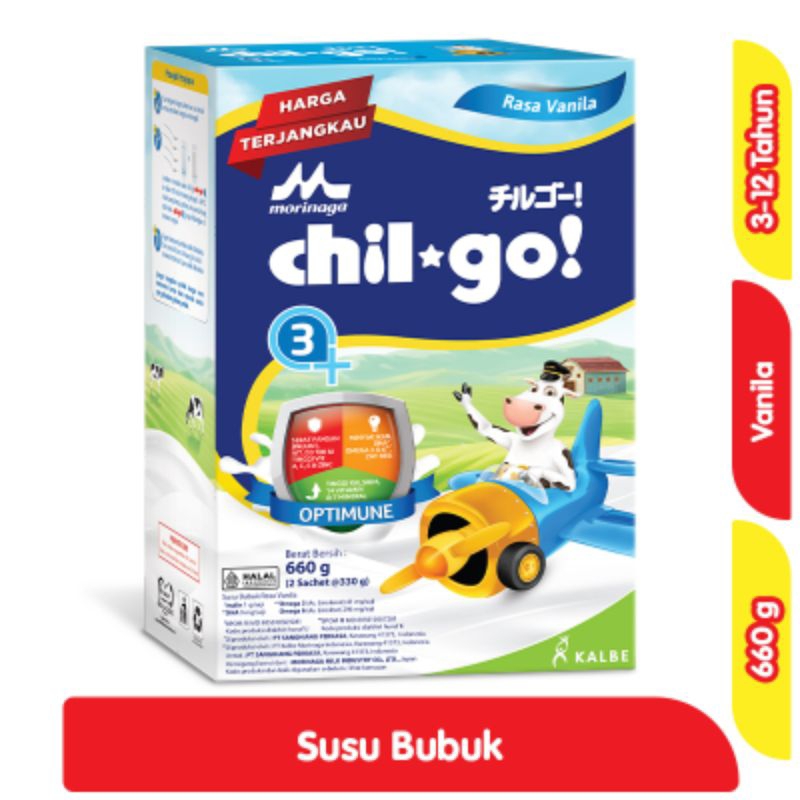 

Morinaga chil-go 3+ Susu Bubuk Pertumbuhan Anak 3 - 12 Tahun Vanila 660 g