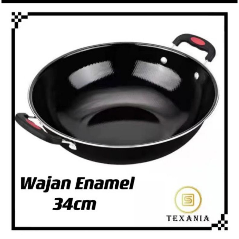 Texania Panci Enamel 34cm