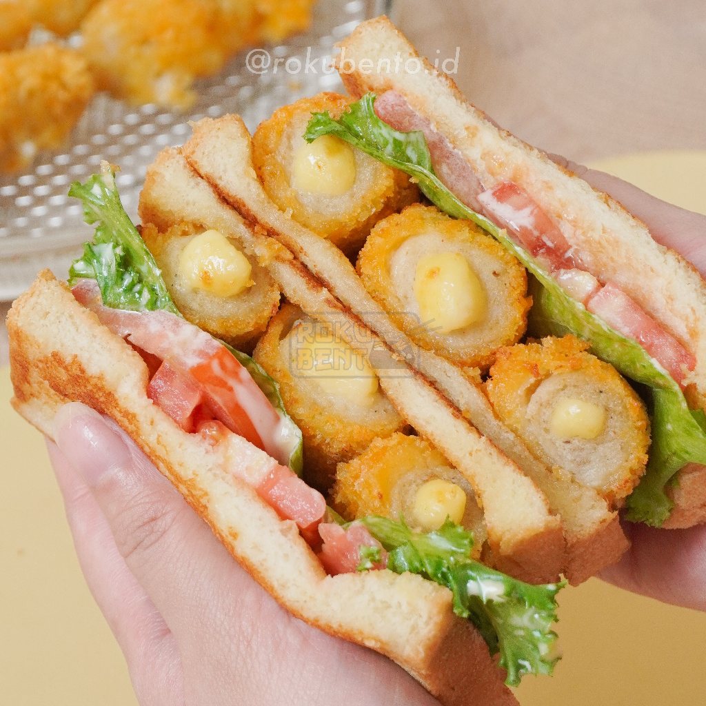 

Fish N Cheese Nugget Roku Bento PIK isi 15 Pcs - Naget Ikan Keju Frozen Siap Goreng