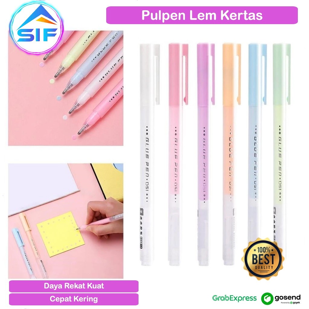 

Lem Cair Kertas Glue Pen Liquid Model Pulpen Lem Perekat Kertas DIY Kerajinan Serbaguna Bolpoin Lem Kertas untuk Kreasi Anak Warna Lucu Unik
