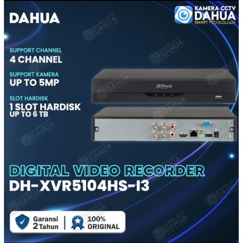 DVR XVR Kamera CCTV Dahua 4CH 5104HS-5M-I3 Support 3K 5MP
