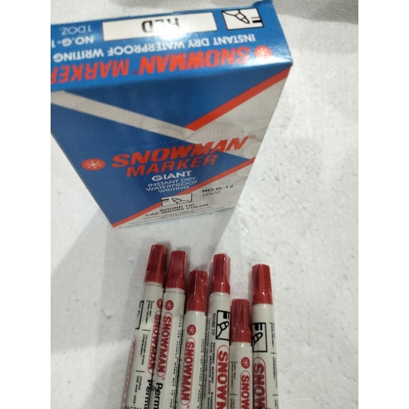 

SPIDOL MARKER MERAH G 12 MERK SNOWMAN SPIDOL PERMANENT WARNA MERAH