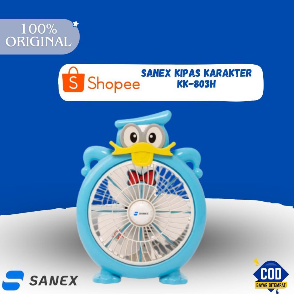 Sanex Box Fan Kipas Kotak Karakter Donal Bebek 8 Inch" KIpas Deskfan Kipas Meja Murah Kipas Kecil Lu