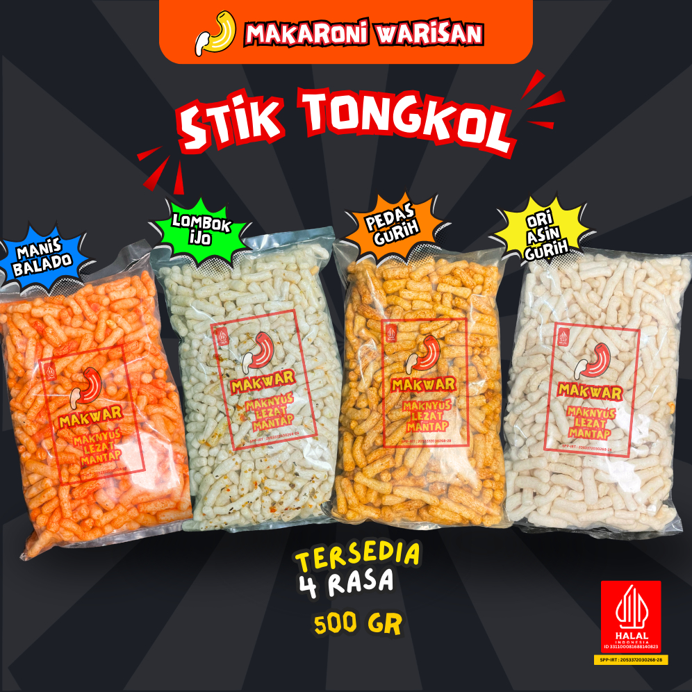 

(1/2 Ball) KERUPUK STIK IKAN TONGKOL (500gr) - Makanan Ringan Krupuk Cemilan Murah halal