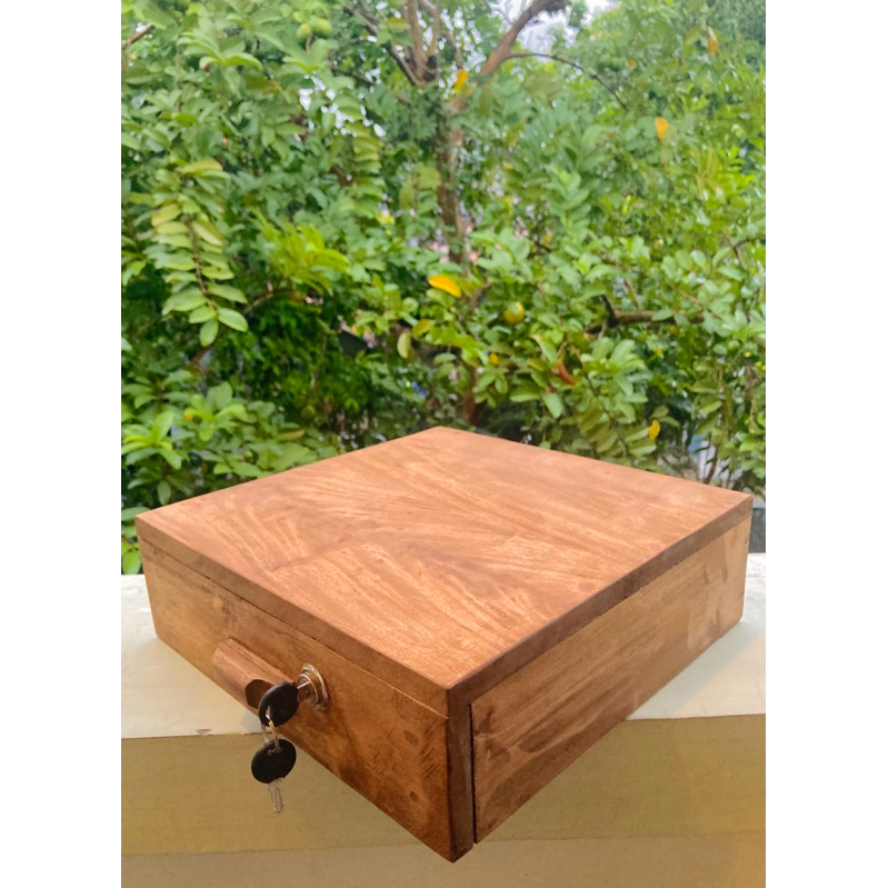 Kotak Penyimpanan Kayu Laci Uang Wooden Box CASH DRAWER - Jewellery Wooden Box