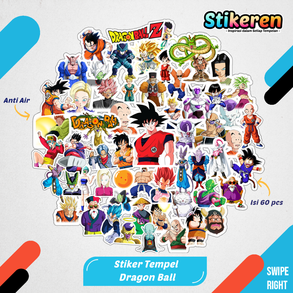 

Stiker Dragon Ball Anime Kartun Film Paper Vinyl Dekorasi Laptop Koper Tumbler Kulkas DIY