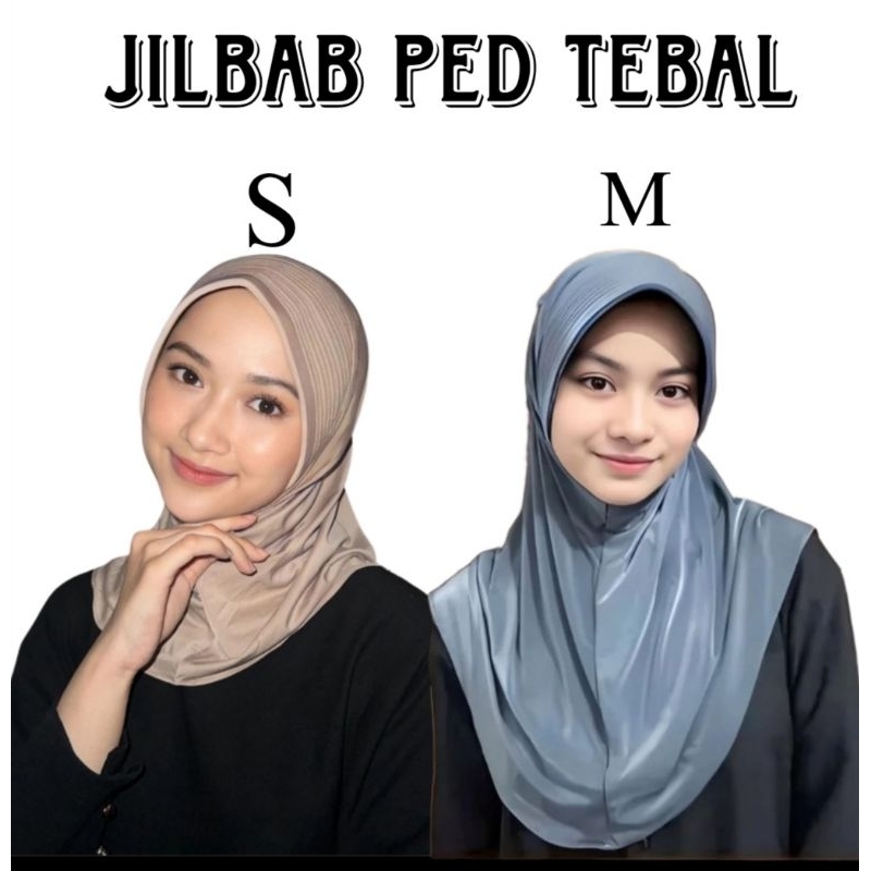 Kerudung Bergo Pet Tebal Size S & M / Hijab Bergo  Pet Tebal