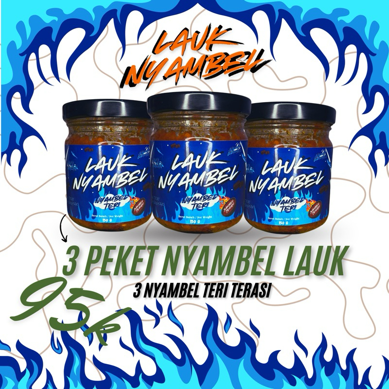 

3 PAKET NYAMBEL TERI TERASI | LEBIH HEMAT | KEMASAN JAR 150gr