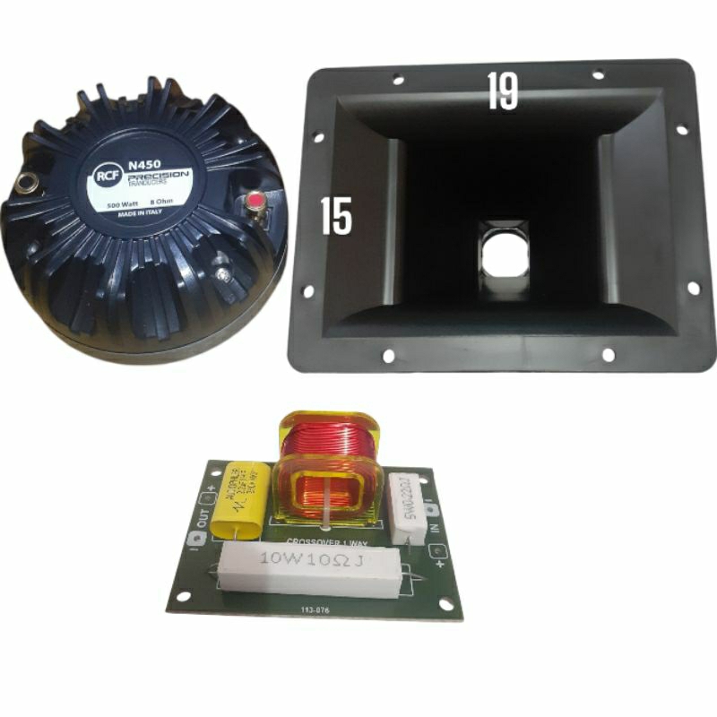 Paket Tweeter RCF N450 Plus Corong PVC 15x19 Dan Crossover Tweeter