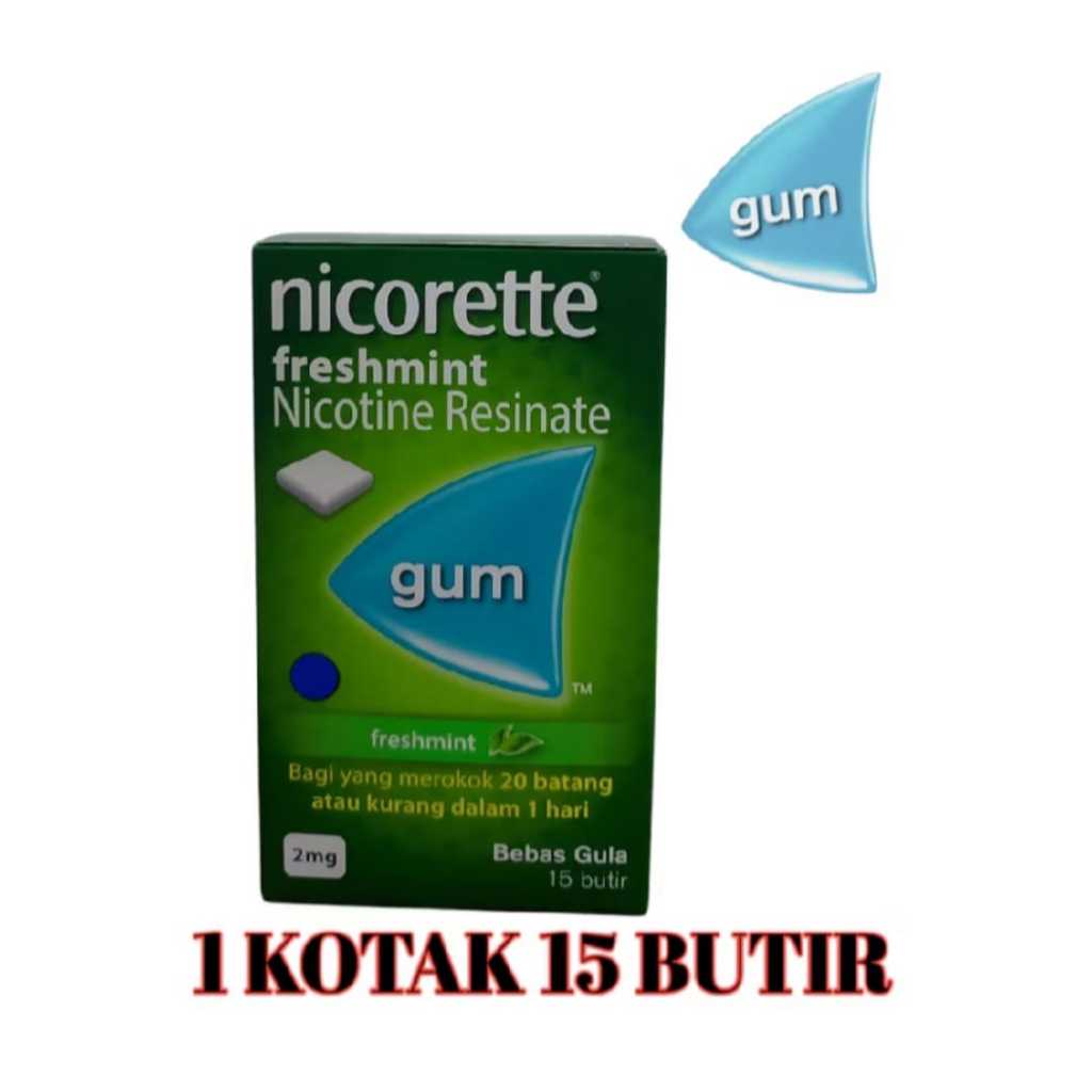 

TERMURAH... Nicorette Icy Mint Quit Smoking Chewing Gum 2mg 15pcs
