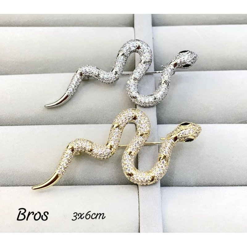 Bros import Brooch Branded Band Motif ular untuk hiasan baju di dada kualitas Import Peniti Baju Imp