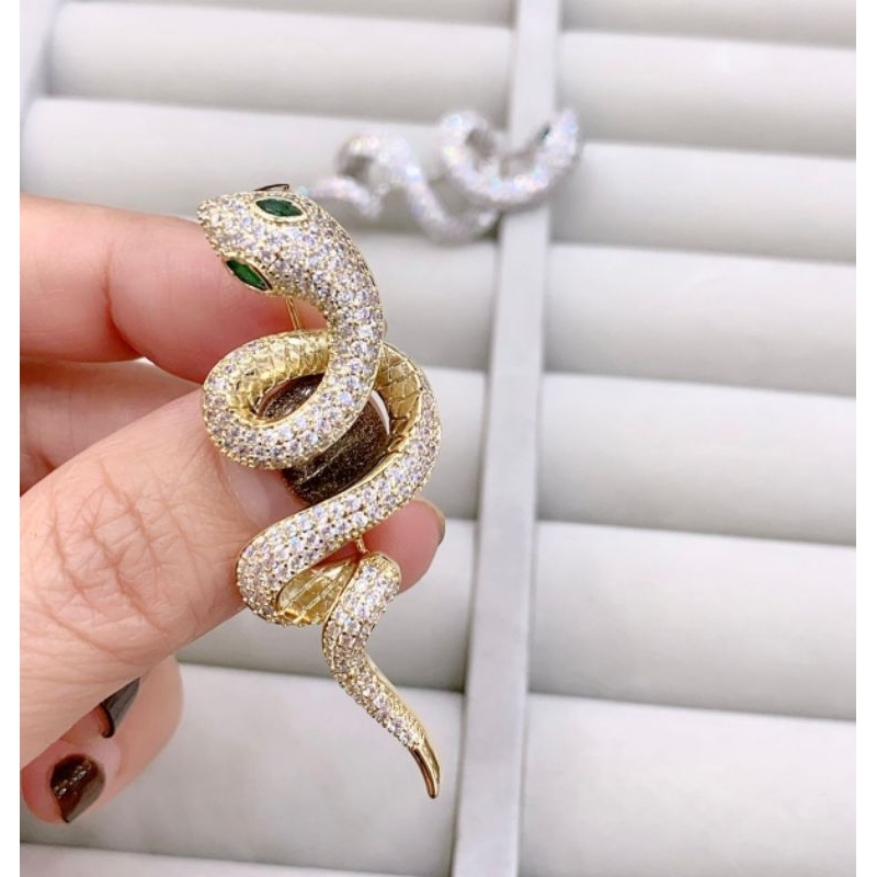 Bros import Mata Kilau Bros ular cantik untuk hiasan baju di dada kualitas Import Peniti Baju Import