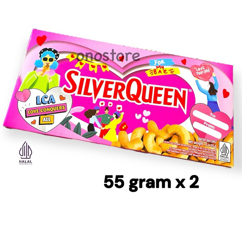 

pink Silverqueen Cashew 55 gram x 2 Edisi Valentine