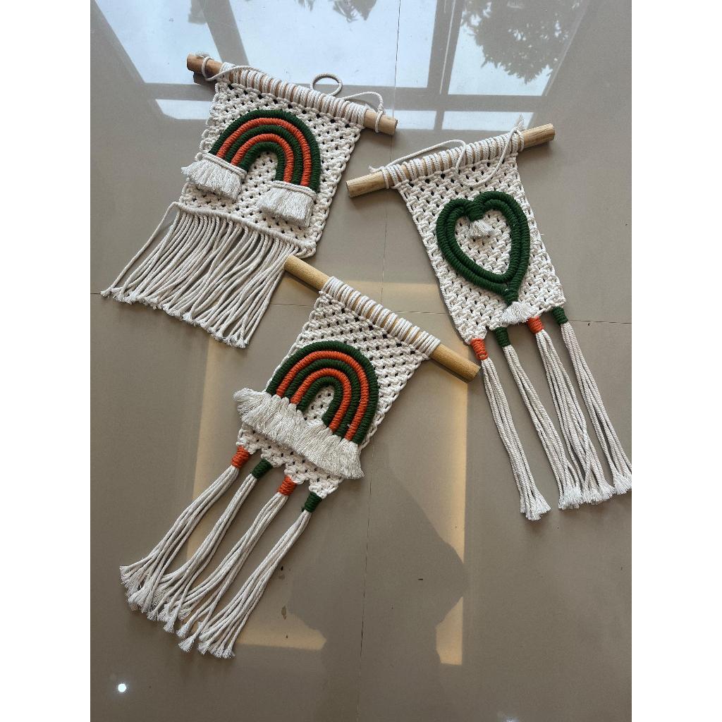 macrame pelangi 3 set hiasan dinding dekorasi ruangan hiasan gantung macrame wall hanging