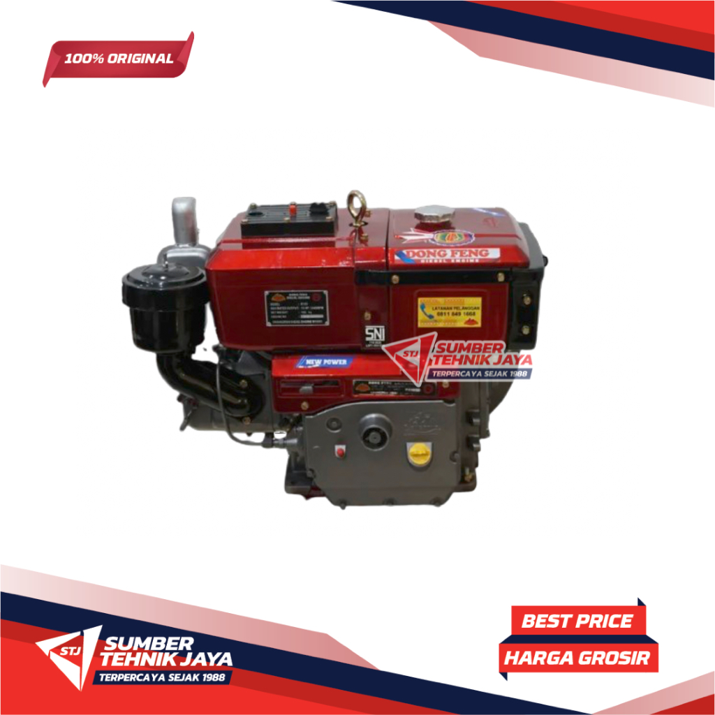 Mesin Diesel Penggerak DONG FENG 10HP R185NL / Engine Diesel DONGFENG R185NL 10PK Radiator Lampu