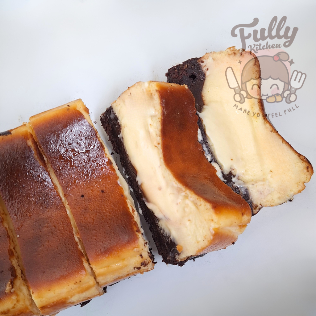 

Fully Kitchen Brownies Burnt Cheesecake / Brownies Cheesecake Slice / Slice Cheesecake