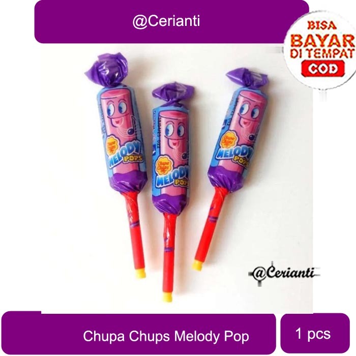 

Chupa Chups Melody Pops Permen Peluit Rasa Anggur 1s / Melody Pops Permen Jadul Bentuk Peluit_Cerianti