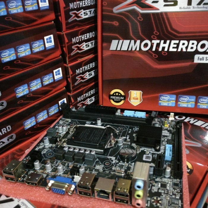 paket processor i5 750 motherboard mobo h55 lga 1156 + fan i5