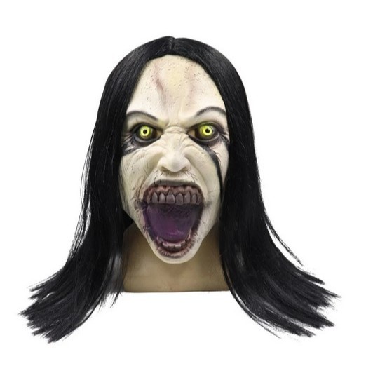 Topeng Cosplay Halloween Topeng Wajah Wanita Horror SIAP KIRIM