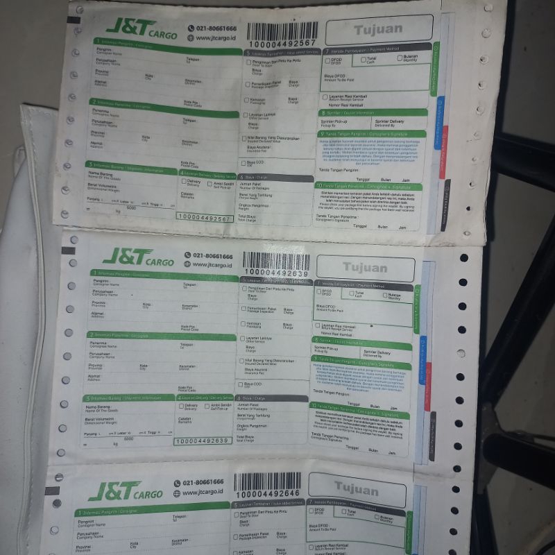 Kertas Thermal JNT Cargo Resi Manual