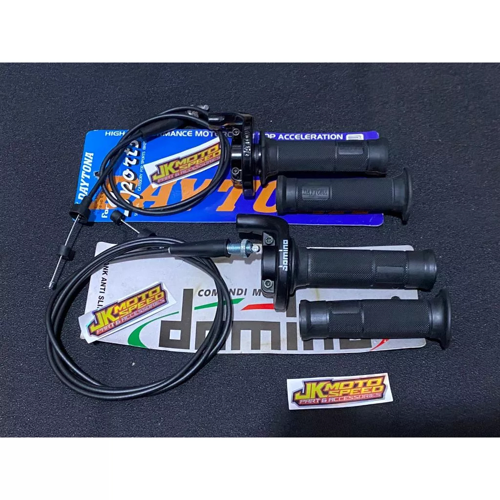 TERMURAH !! gas spontan 1 kabel slim universal bahan babet + grip karet daytona domino day supra x k