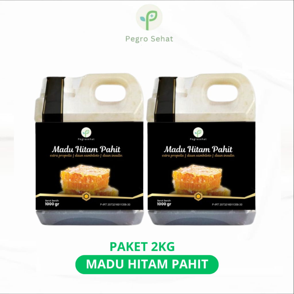 

Pegro Sehat Madu Super Hitam Pahit 2kg - Madu Herbal Premium plus Sambiloto Propolis Daun Insulin