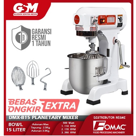 Planetary Dough Mixer Mesin Pengaduk Adonan 15 Liter DMX-B15 FOMAC