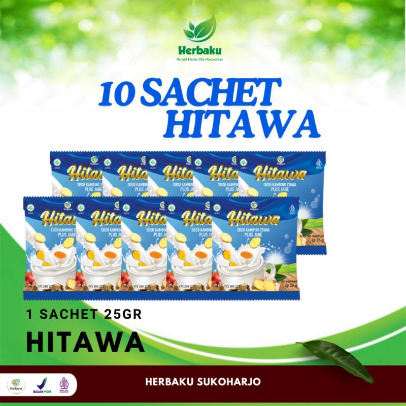 

10 sachet hitawa susu kambing+jahe / hitawa / susu kambing