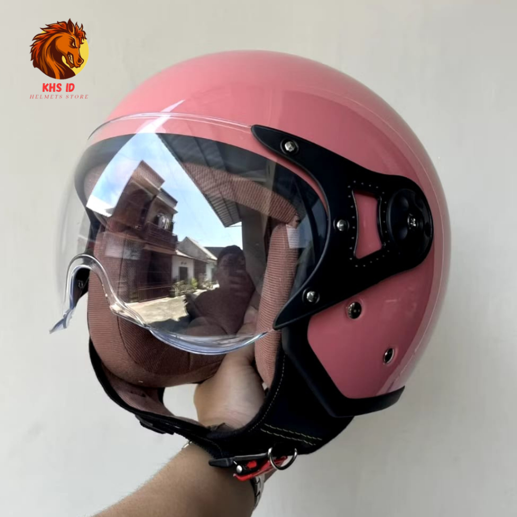 Helm Motor Bogo Retro Pilot Pria Wanita Bogo Hijab Original Niels SNI bisa COD