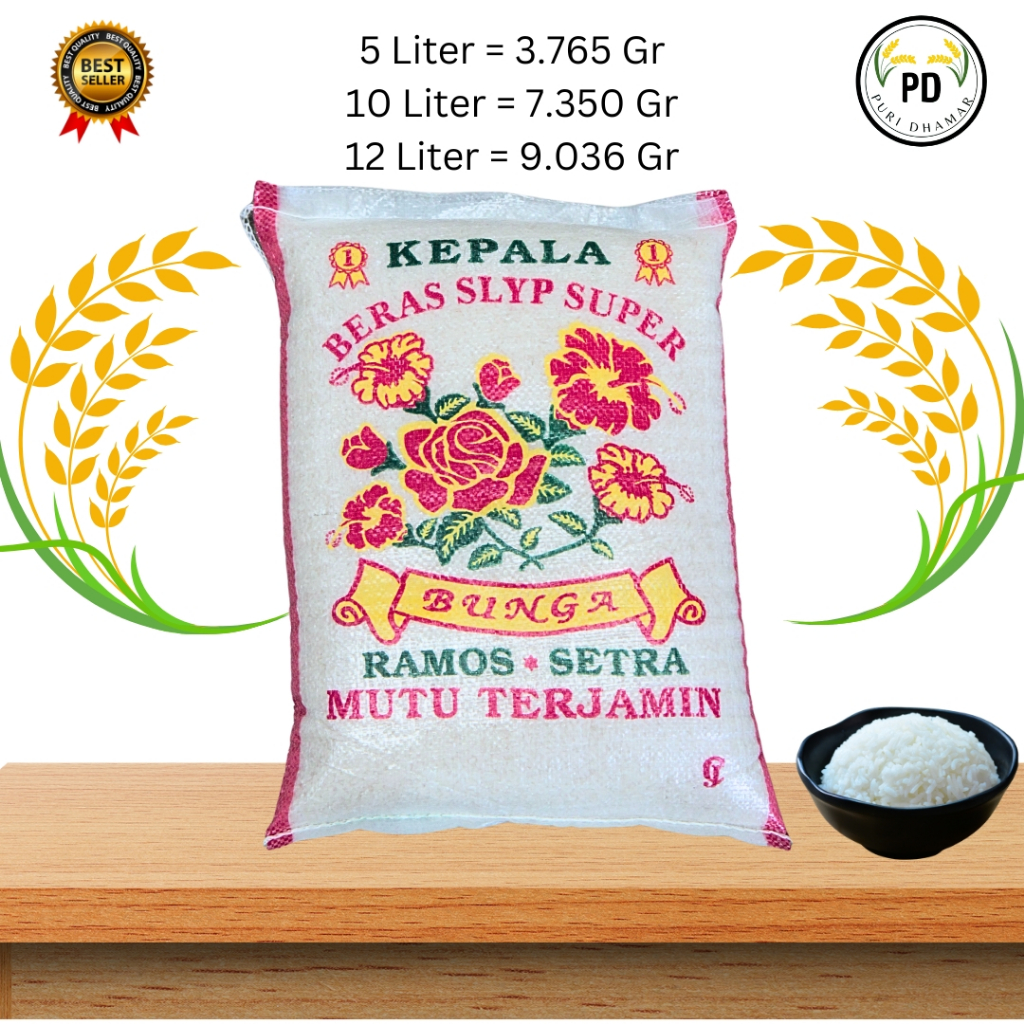 

BERAS BUNGA RAMOS SETRA 5 LITER - 12 LITER BY PURI DHAMAR