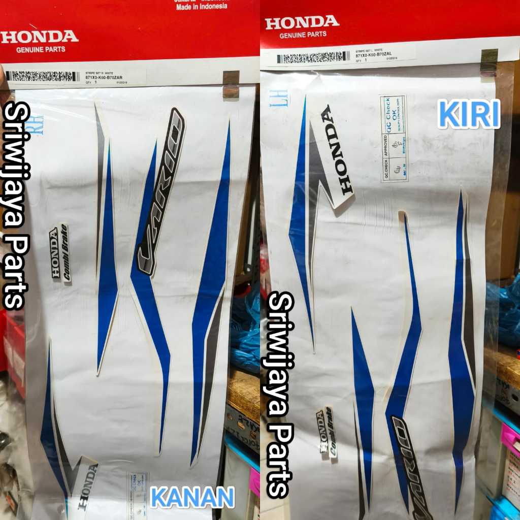Sticker Body Kanan (Stripe Set R) White & Kiri (Stripe Set L) White | 871X0K60B70ZAR & 871X0K60B70ZA