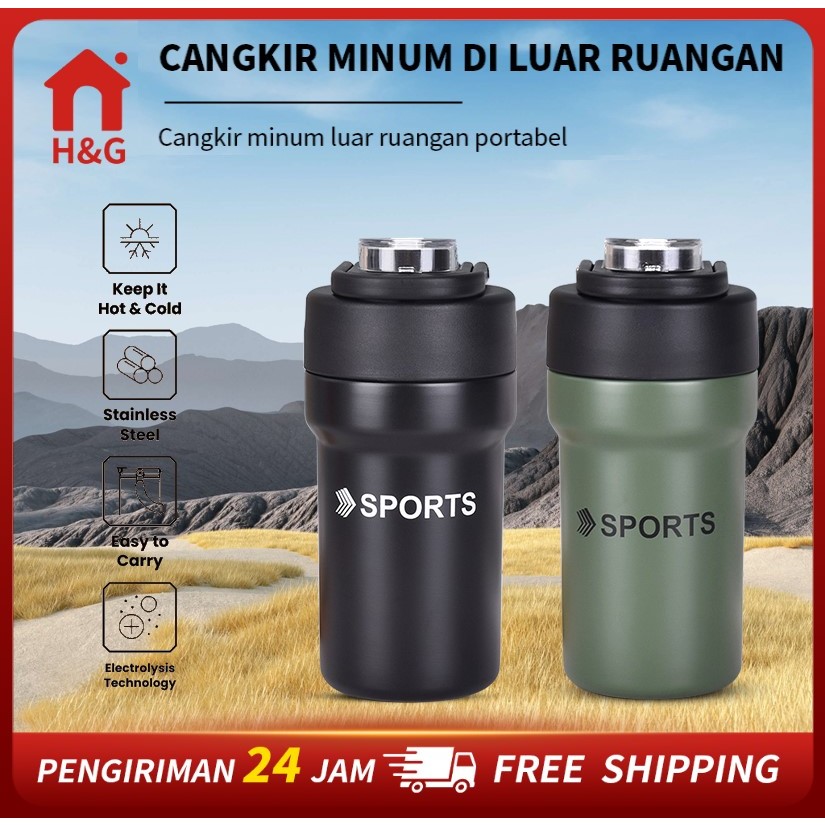 500ML  Botol Minum Tumbler 304 Termos Stainless Steel  Cawan Kopi Yang Fashionable