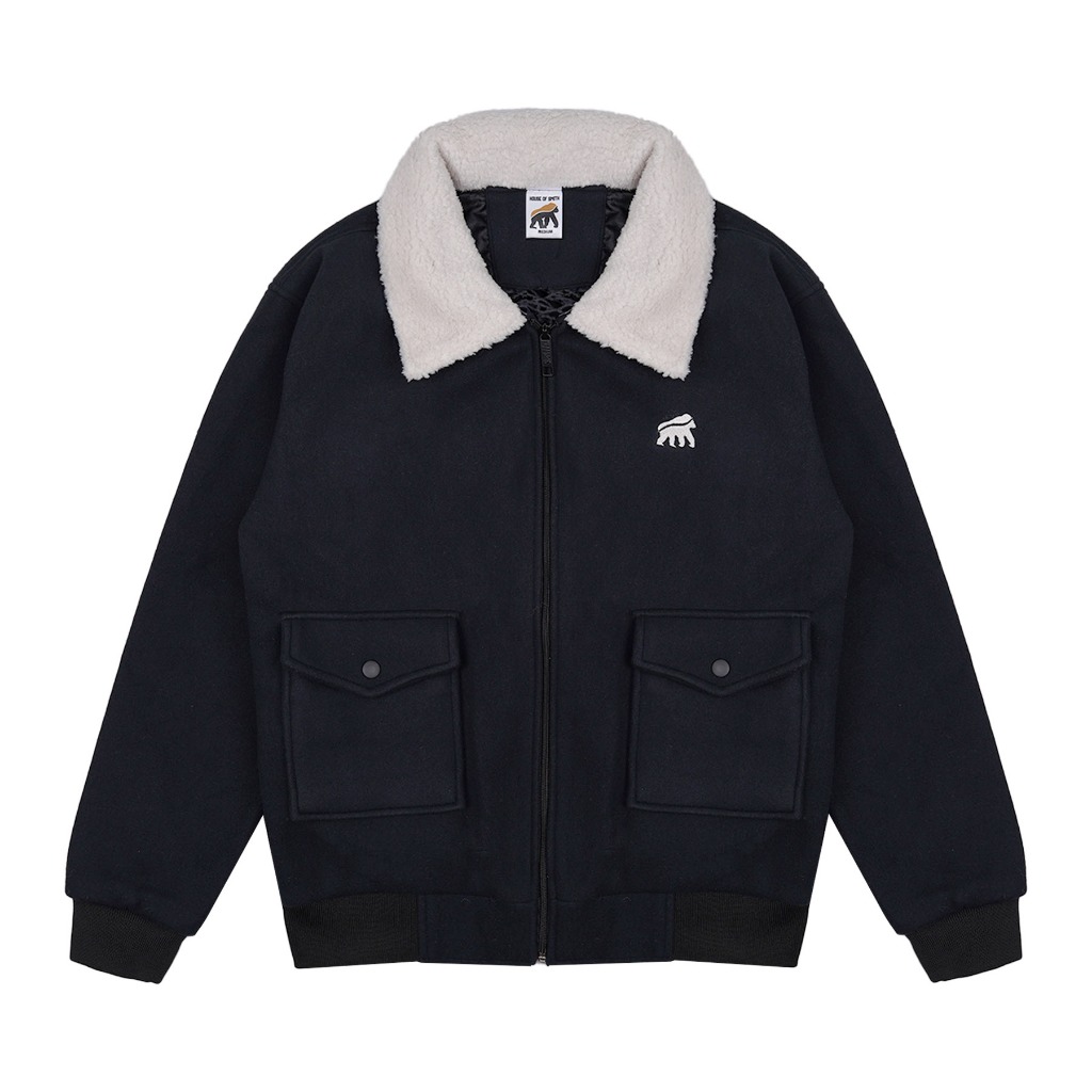House of Smith Jaket Sherpa Pria - Lasket Black #4 - Vintage Sherpa Jacket