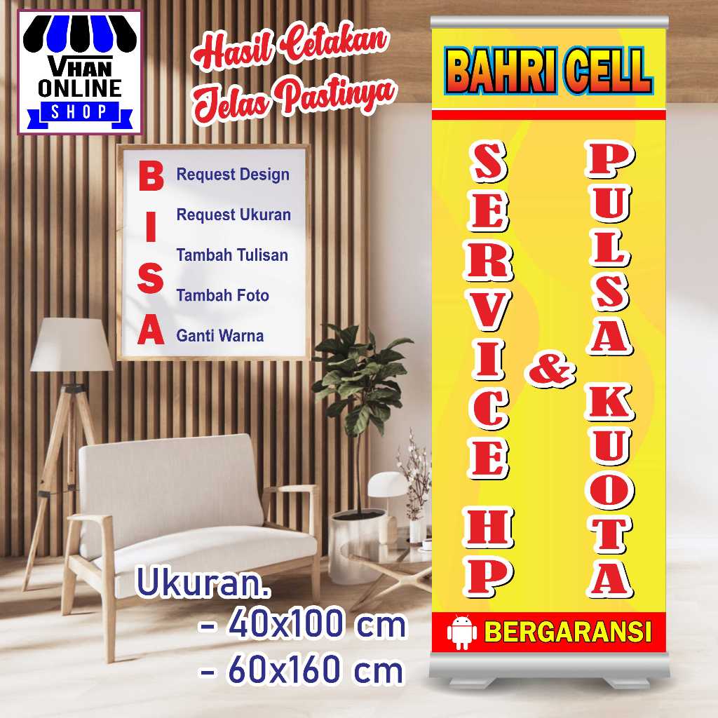 Banner Spanduk Custom Plang Service Hp dan Konter Bagus