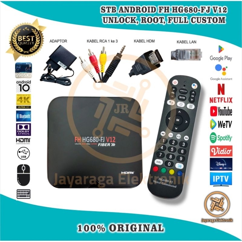 PROMO TERBARU STB Android Smart TV Box FH HG680-FJ 4K Hybrid OS Voice NEW UPDATE 2025 Unlock Root Fu