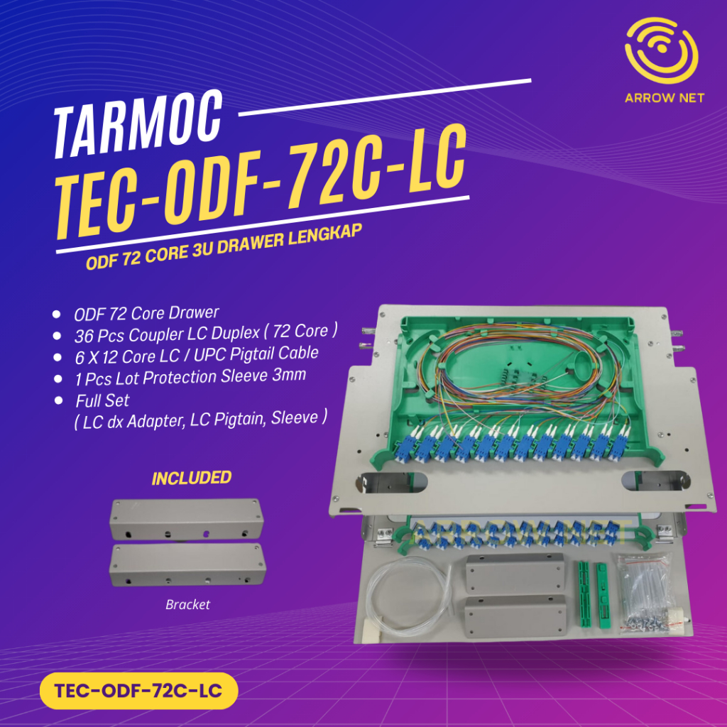 Fiber Optic ODF/OTB 72 Core LC Lengkap Rackmount | ODF 72C LC