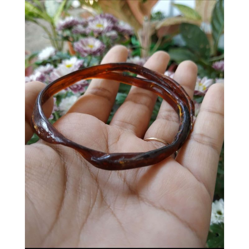 ❤️ INEZ CRAFT ❤️ Gelang akar Bahar merah tembus cahaya original asli