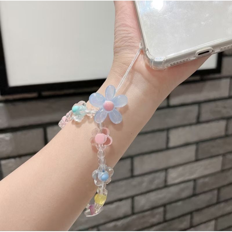 TALI GANTUNGAN HP / STRAP HP PENDEK BUNGA / GANTUNGAN TAS KUNCI