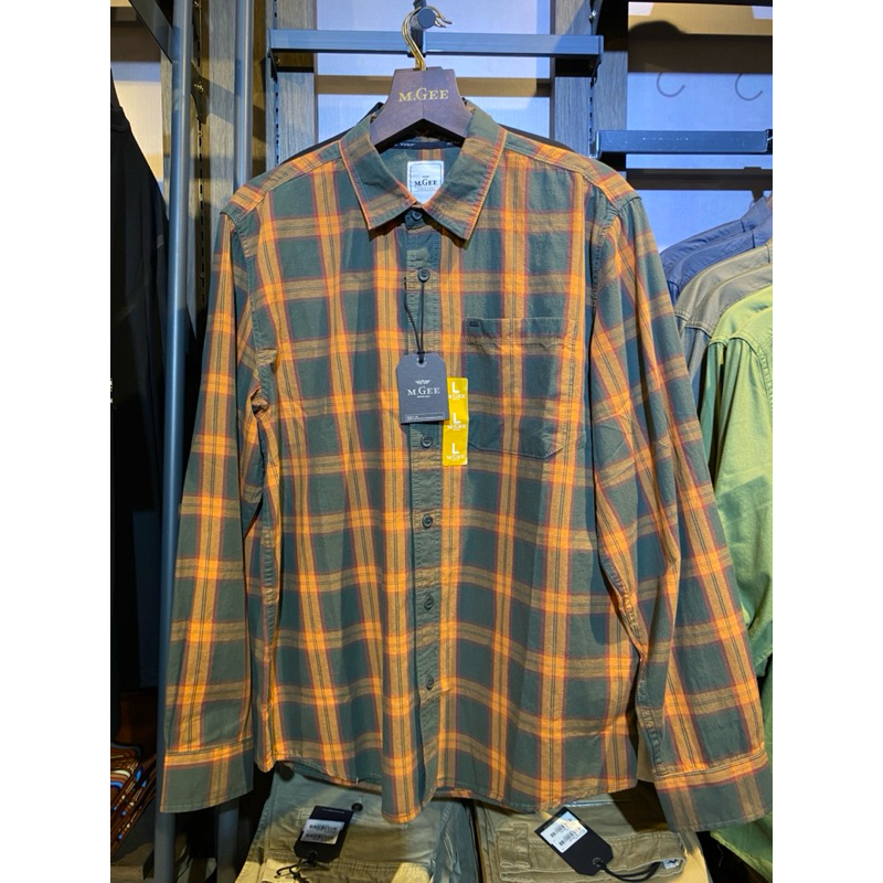 KEMEJA MGEE LENGAN PANJANG | KEMEJA CASUAL PRIA MGEE ORIGINAL TEXAS  CKKR 037 GREEN