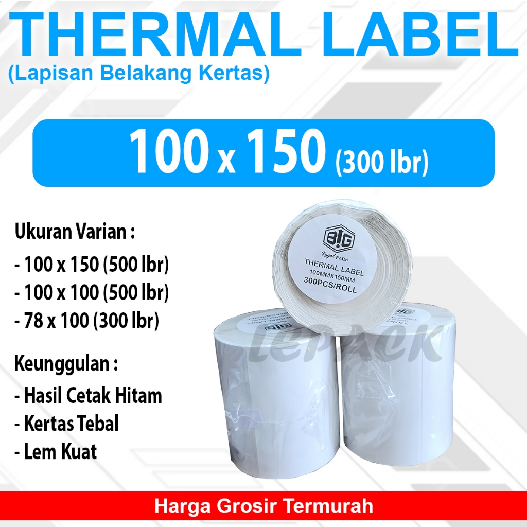 

Label Stiker Thermal ROLL 100x150 mm A6 isi 300pcs Stiker Label Resi Stiker Barcode OLSHOP (ROLL)
