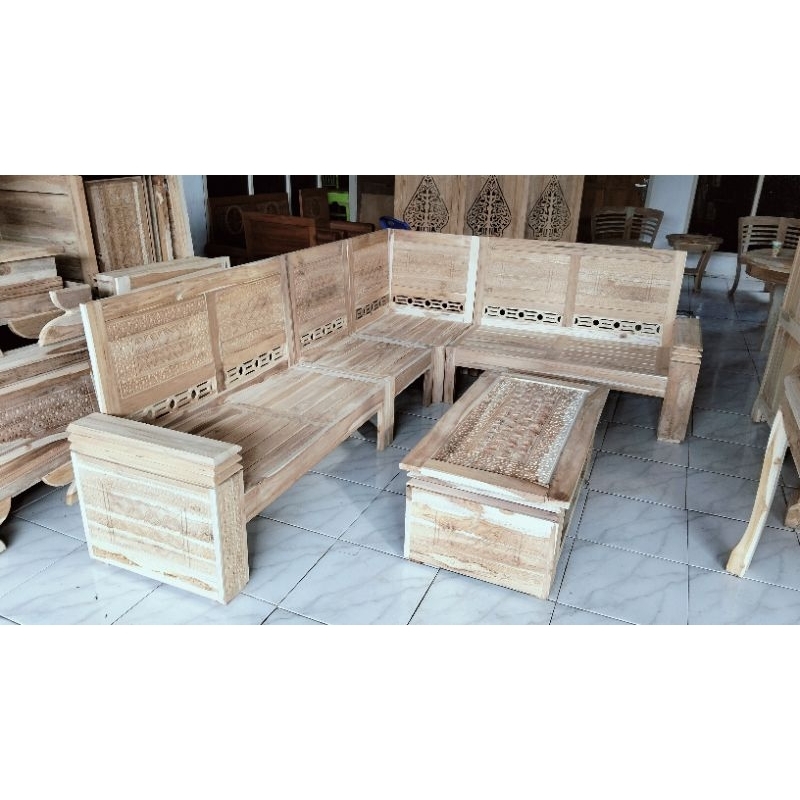 kursi sudut tumpuk jati ,kursi sudut jati , kursi ukir jati